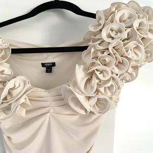 Express XS Ruffle Crop Top with Shoulder Detail. Worn once. In perfect condition